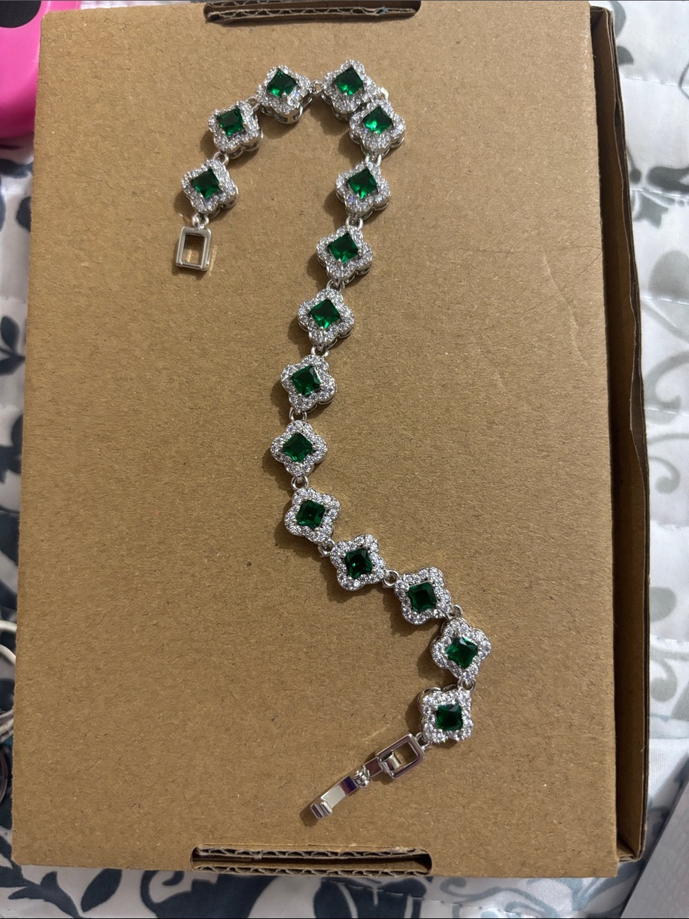 Emerald Green Crystal Tennis Bracelet - Women Jewelry